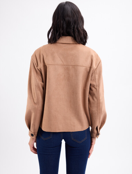 Chaqueta suede beige