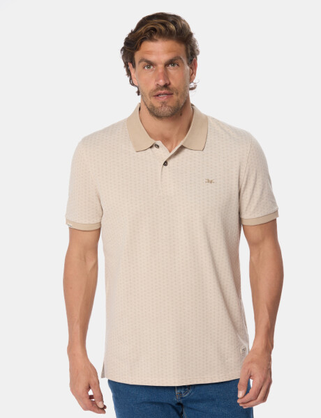 REMERA POLO ESTAMPADA Beige