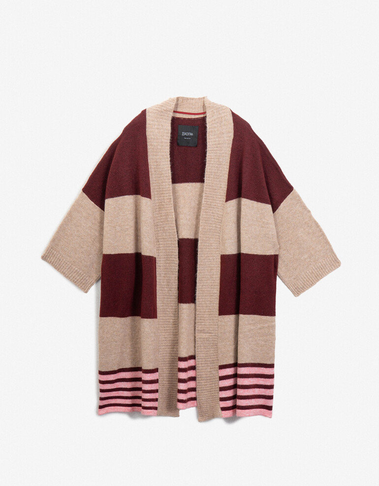 Ponchos Poncho Tejido Rayado - Combinacion Multicolor