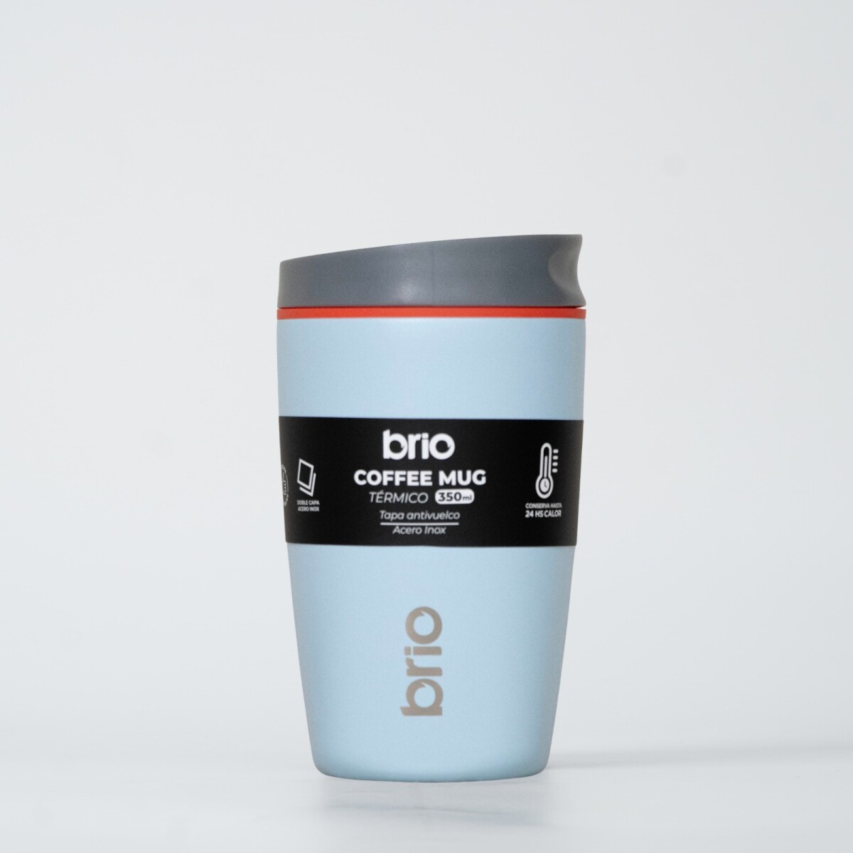 Vaso Térmico Brio Café Jarra Mug 350ml Acero Inoxidable - Celeste 