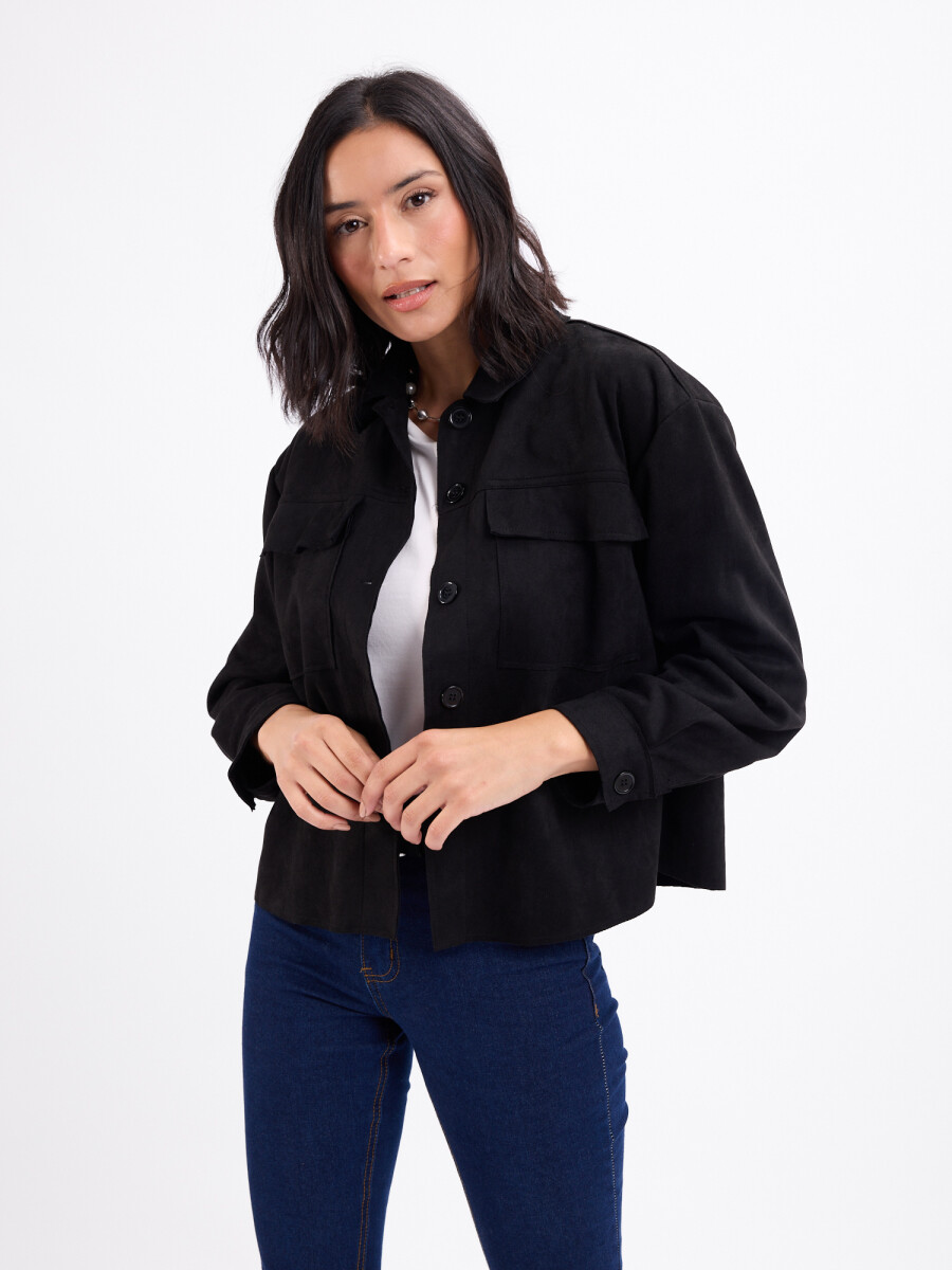 Chaqueta suede - negro 
