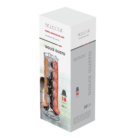 Soporte Dispensador Porta Cápsulas de Café Dolce Gusto x18 Plateado