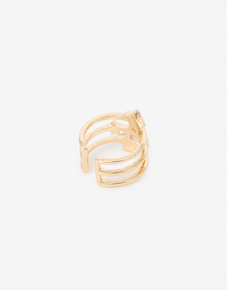 Anillos Medianos y Grandes Metal Anillo Estrellas - Dorado