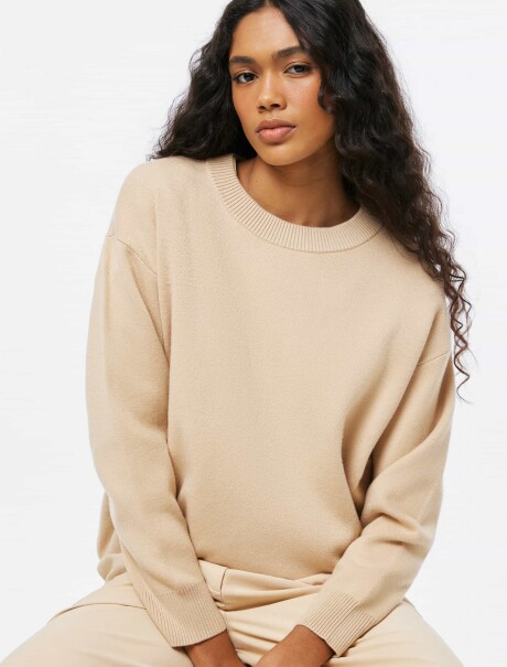 BUZO DE PUNTO - MARRÓN BEIGE