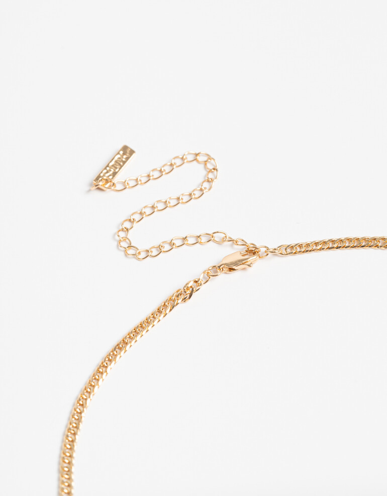 Collares Cortos Metal Collar Corto Cadena Metal De La Línea Stay Golden - Dorado