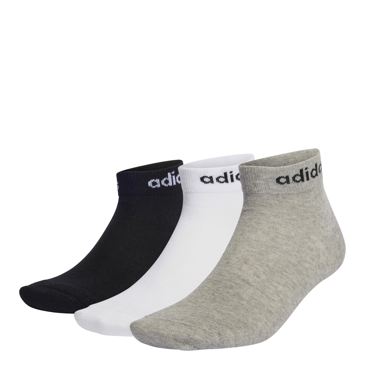 Medias Unisex Adidas x3 Lin Ankle Adidas - Gris - Blanco - Negro 