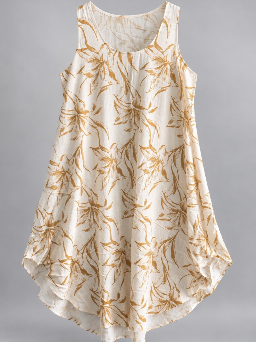 Vestido Lina Estampado Camel