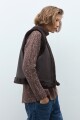 Chaleco con piel reversible chocolate