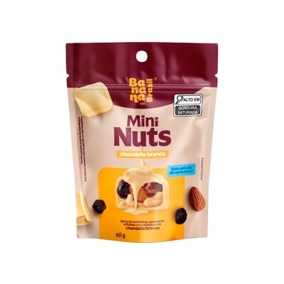 Mini Nuts Chocolate Blanco 60g Banana Brasil Nutbites Chocolate Blanco 60g