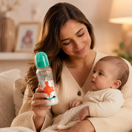 Mamadera Evenflo Forest Bebés 3-12M 240Ml Tetina Flujo Medio Turquesa