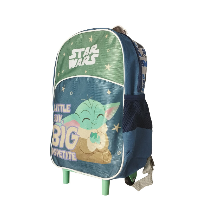 Mochila Carrito Disney Star Wars Yoda Azul - Verde Agua - Gris