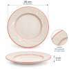 Juego de 6 Platos de Postre de Porcelana Oxford 20cm Borde Rosa Juego de 6 Platos de Postre de Porcelana Oxford 20cm Borde Rosa