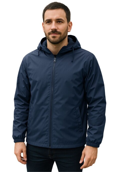 Campera impermeable forro polar Azul marino