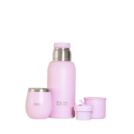 Set De Termo 750 Ml Y Mate Con Tapa brio Acero Inox Lavanda