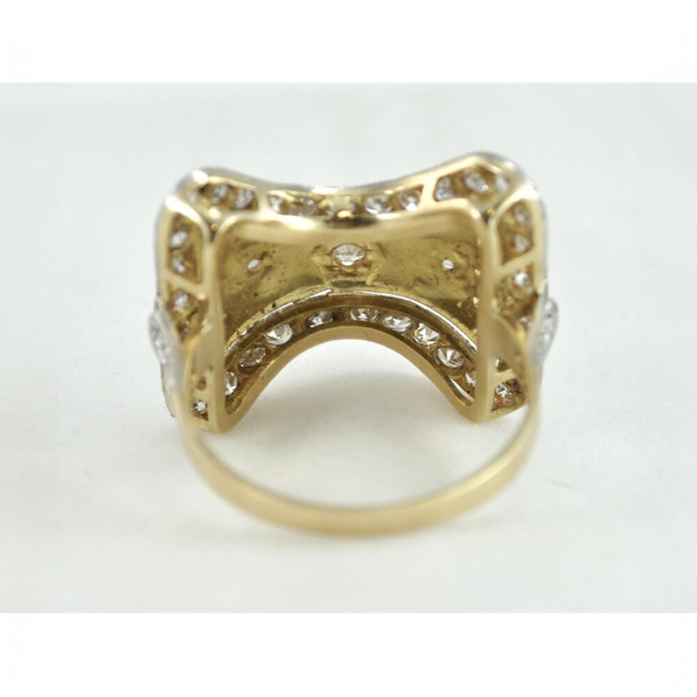 Anillo De Platino, Oro 18K Con Brillantes Y Diamantes Anillo De Platino, Oro 18K Con Brillantes Y Diamantes