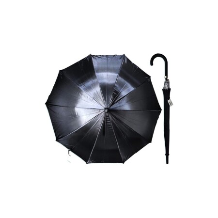PARAGUAS LARGO NEGRO 10 VARILLAS 55CM NEGRO