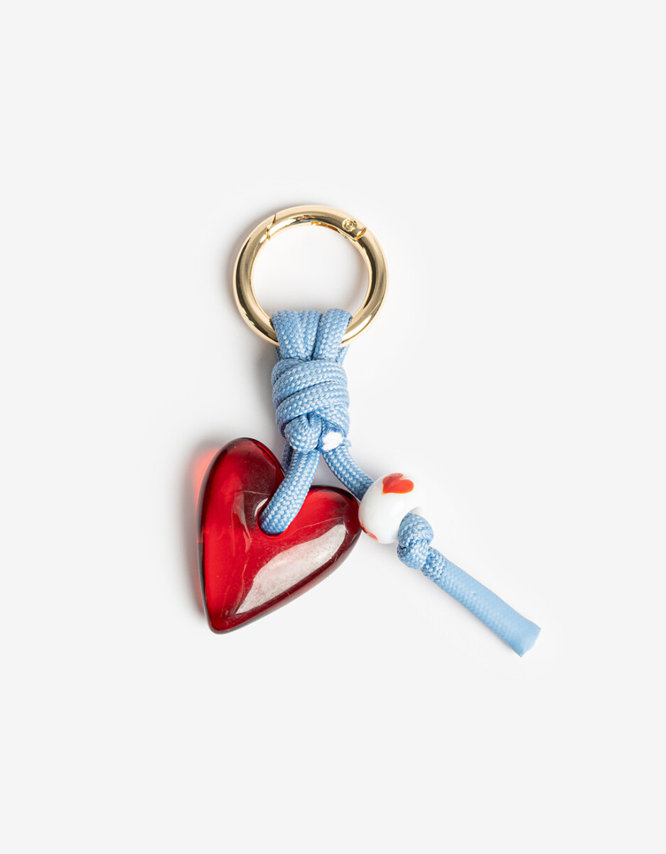 Llavero Y Bag Charm De Cordón Y Corazón 