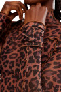 CHARLIE PRINTED MESH TOP Marron