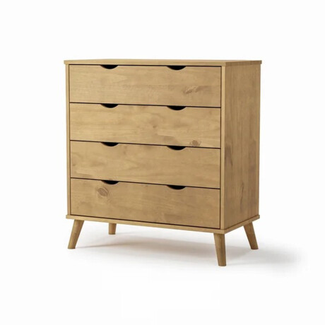 CÓMODA CAJONERA GUARDARROPA 4 CAJONES CON PATAS EN MADERA MACIZA MADERA