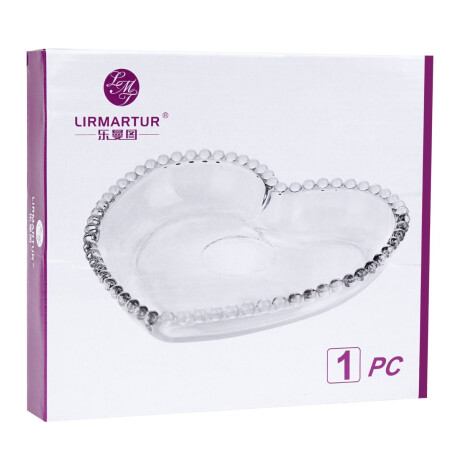 Plato de vidrio con forma de corazón Plato de vidrio con forma de corazón
