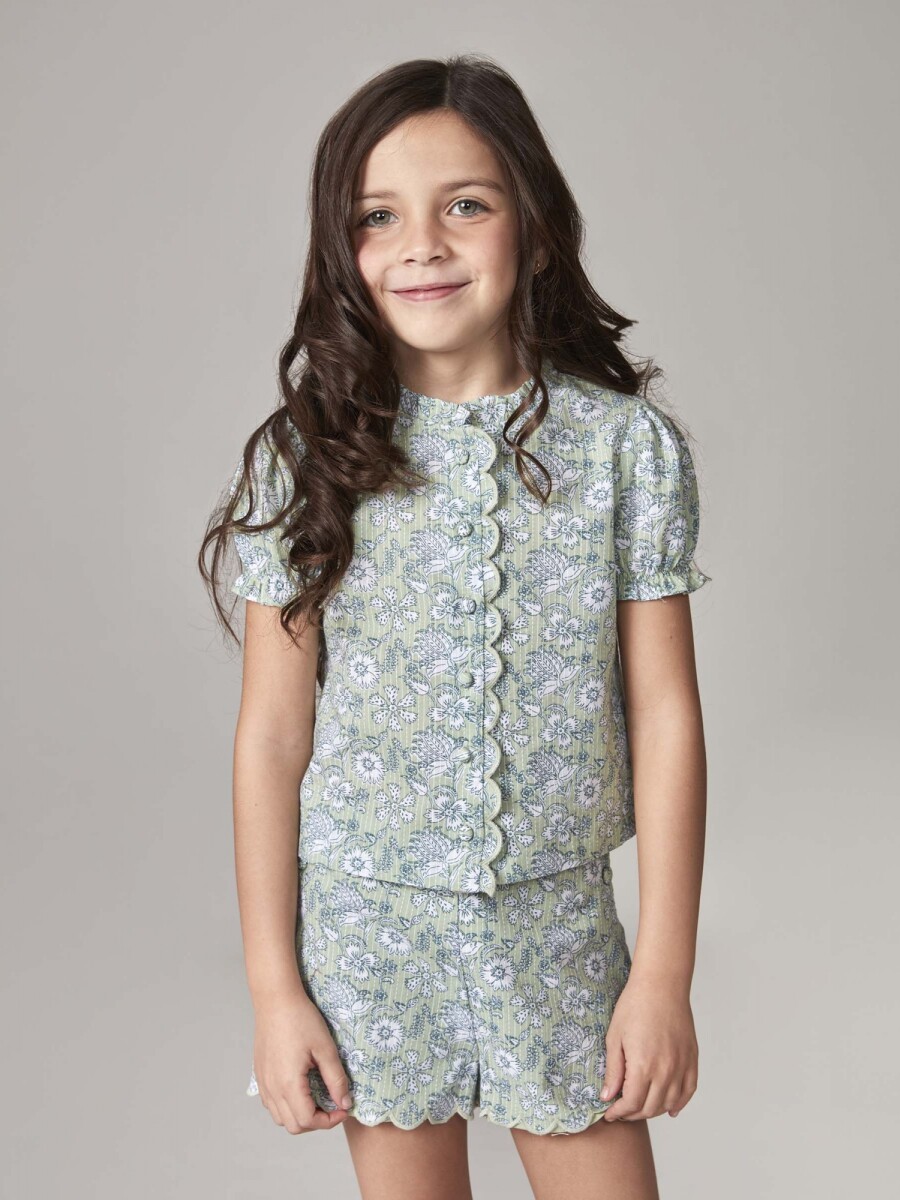 Blusa De Flores Verde