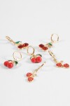 Set de aros dije cherry dorado