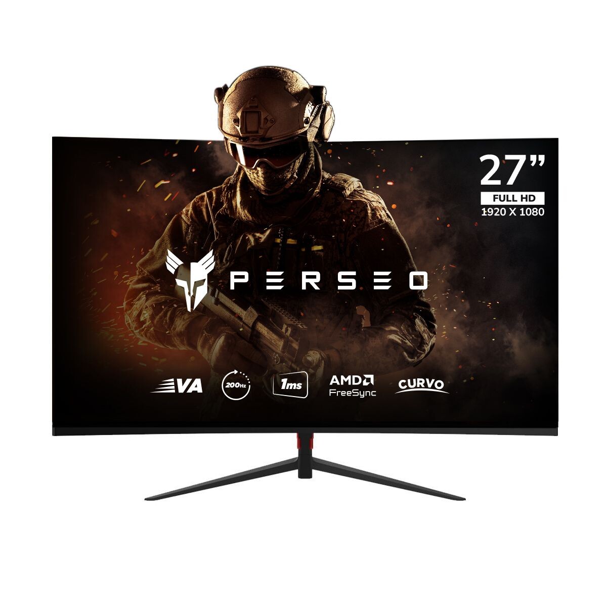 Monitor Perseo Curvo 27" Led Va Fhd 200hz - MONITOR PERSEO HERMES 27" 200HZ CURVO 
