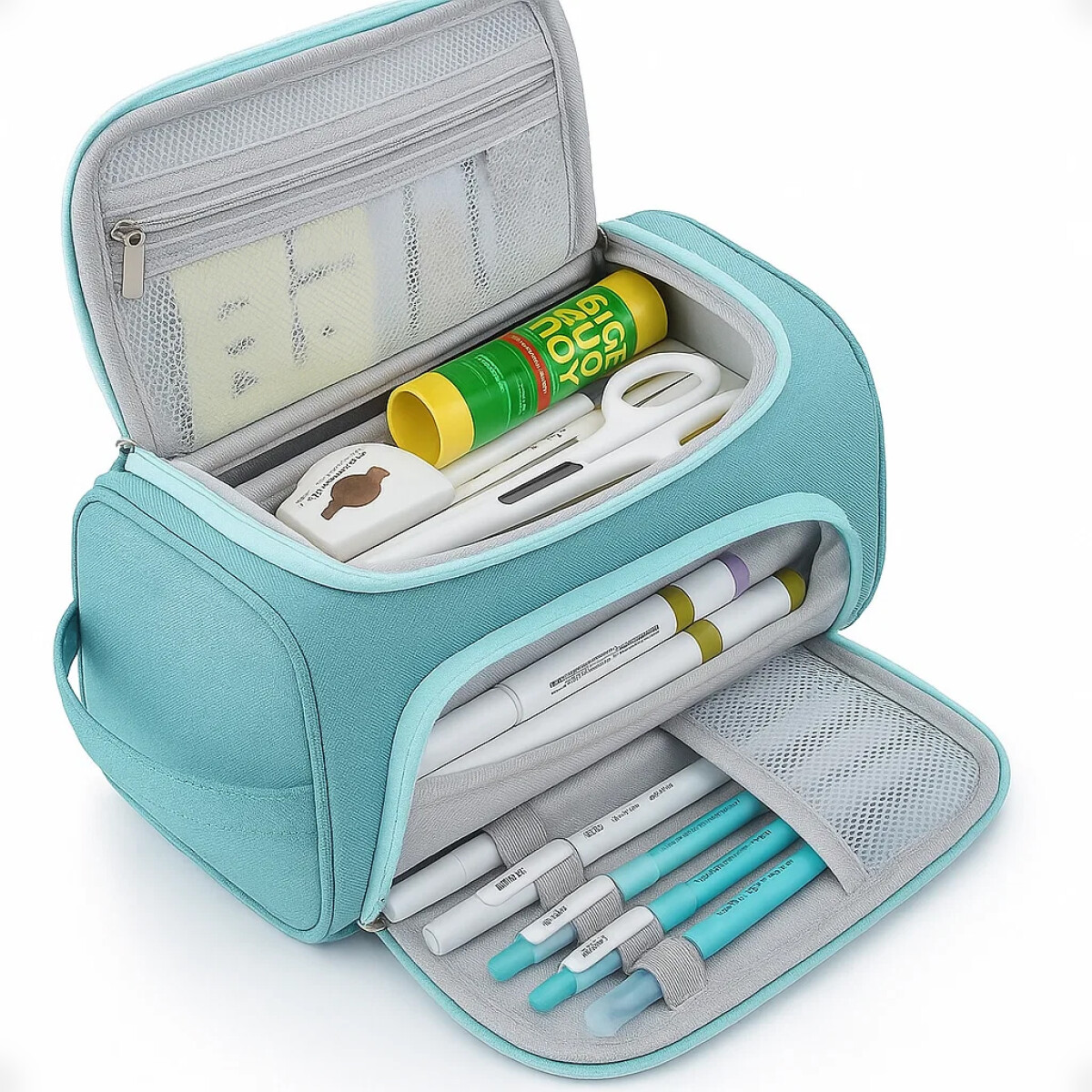 Bolso Cartuchera Gran Capacidad Para Lápices Y Marcadores - Verde 