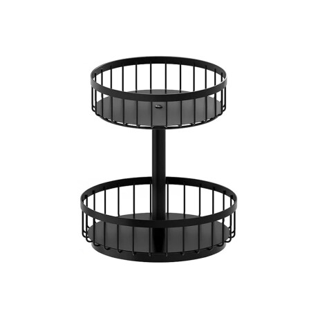 Frutero de metal negro de 2 niveles Negro