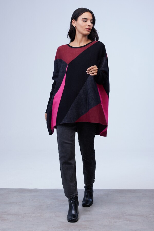 Buzo Poncho Oversize BORDEAUX/MULTI