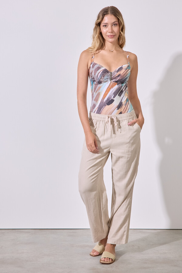 Pantalon Lino BEIGE