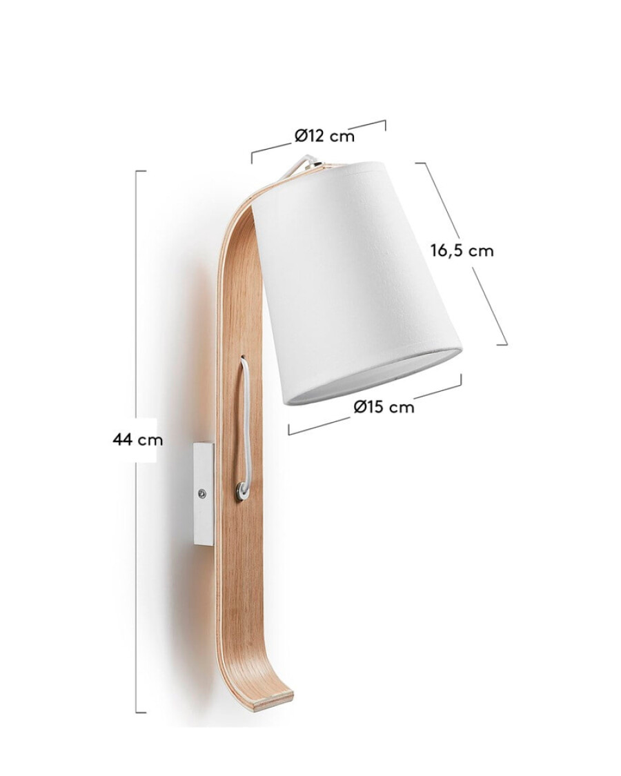 Aplique Repcy de madera de haya con acabado blanco Aplique Repcy de madera de haya con acabado blanco