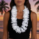 Collar Hawaiano Con Luz Liso Blanco