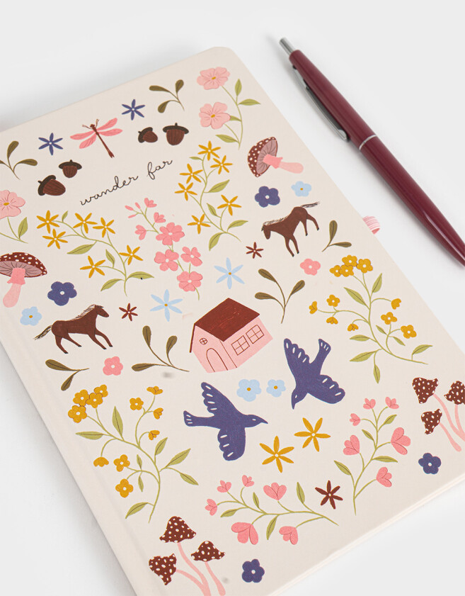 Librería Sets Con Lapicera Set De Librería Con Cuaderno A5 De Pu Con Elástico Con Lapicera - Blanco Crudo