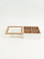 Caja Para Té Lyra, 4 Separaciones. Blanco