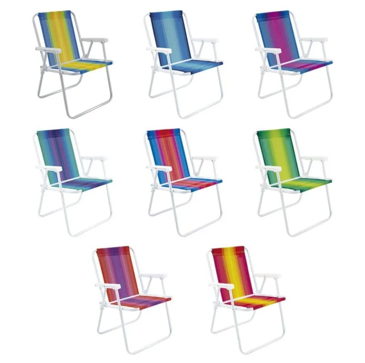 Silla Alta Playa Jardin Mor Aluminio Plegable Rayas 
