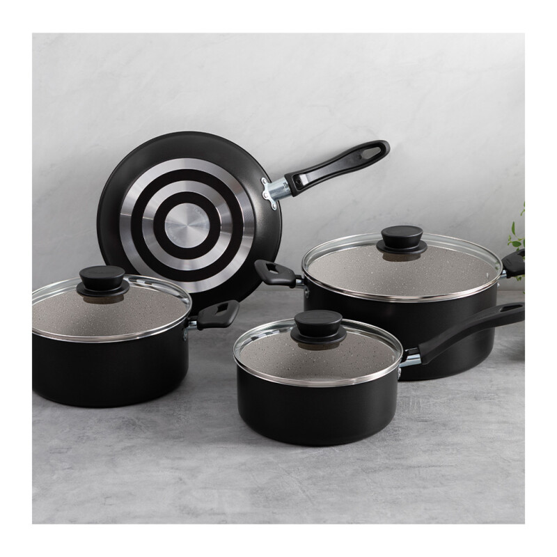 Batería de cocina 7 piezas, Linz color negro Tramontina 28299/008 Batería de cocina 7 piezas, Linz color negro Tramontina 28299/008