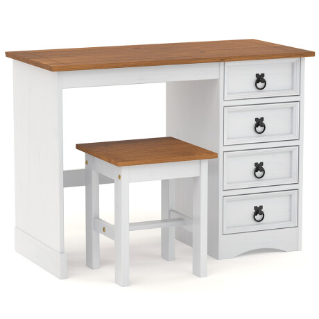 Escritorio 4 Cajónes Línea Naturale Blanco/Roble