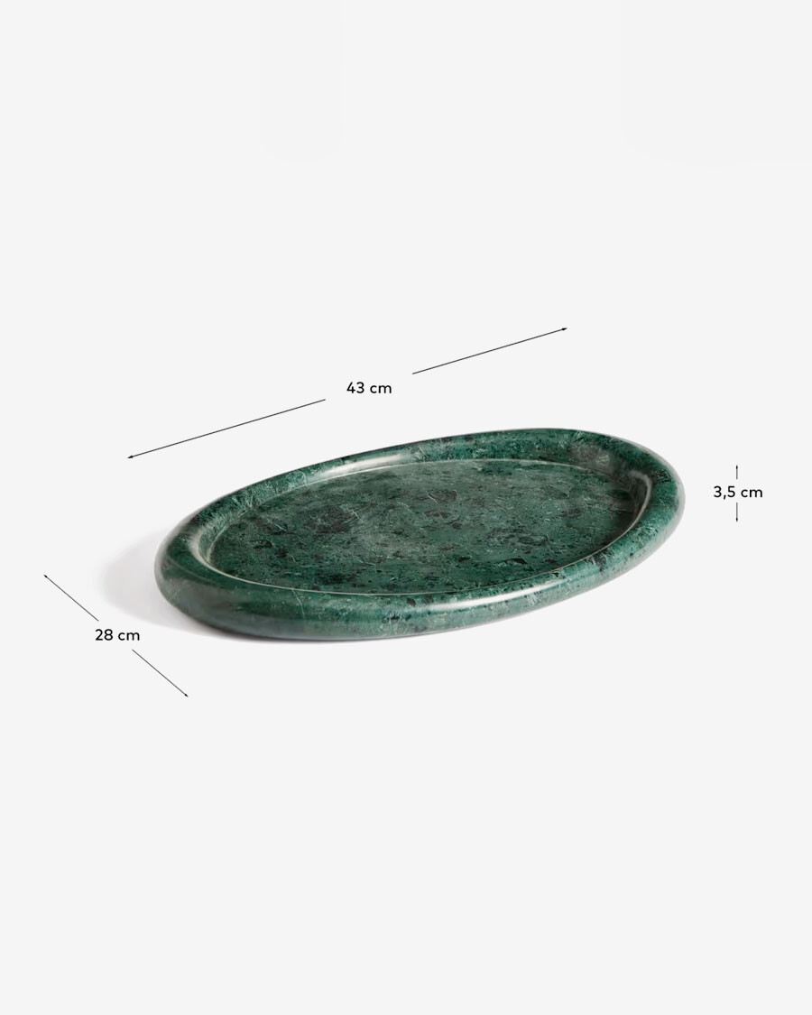 Bandeja Lenorel de mármol verde 43 x 28 cm