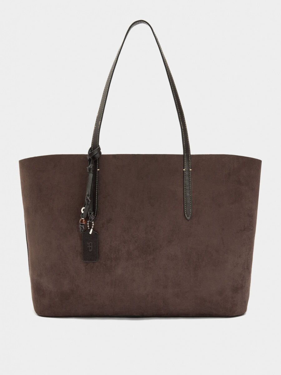 Bolso Shopper Reversible Con Bolsa Extraíble L verde