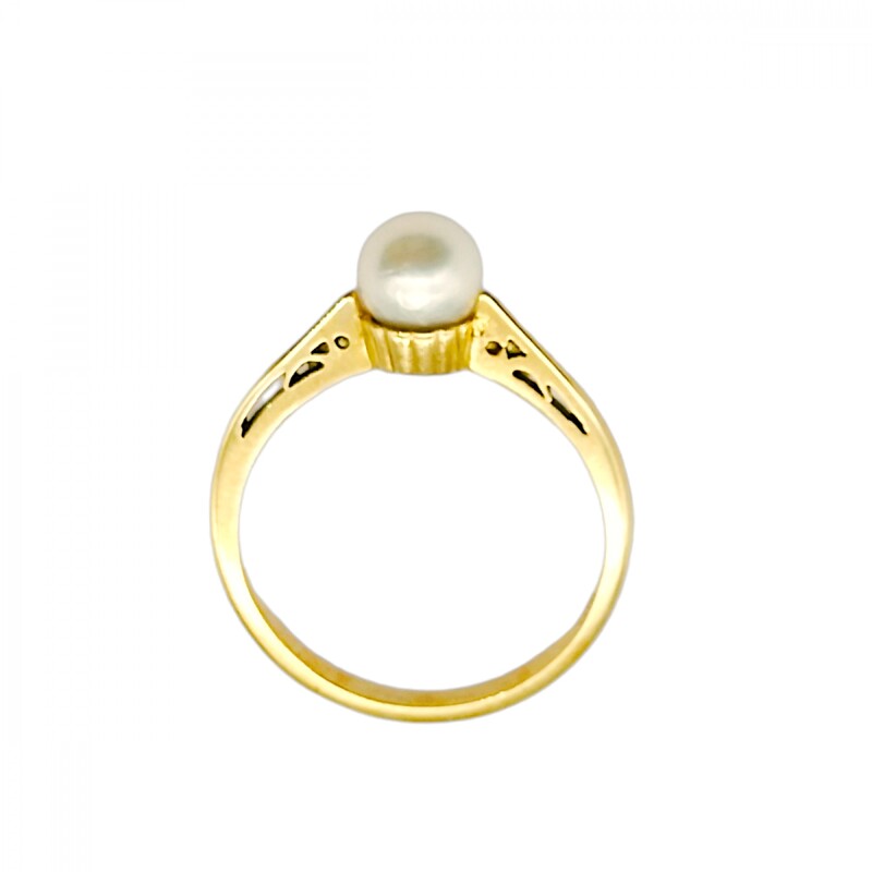 Anillo Solitario-Oro bajo-Perla española-AN8172 conperla
