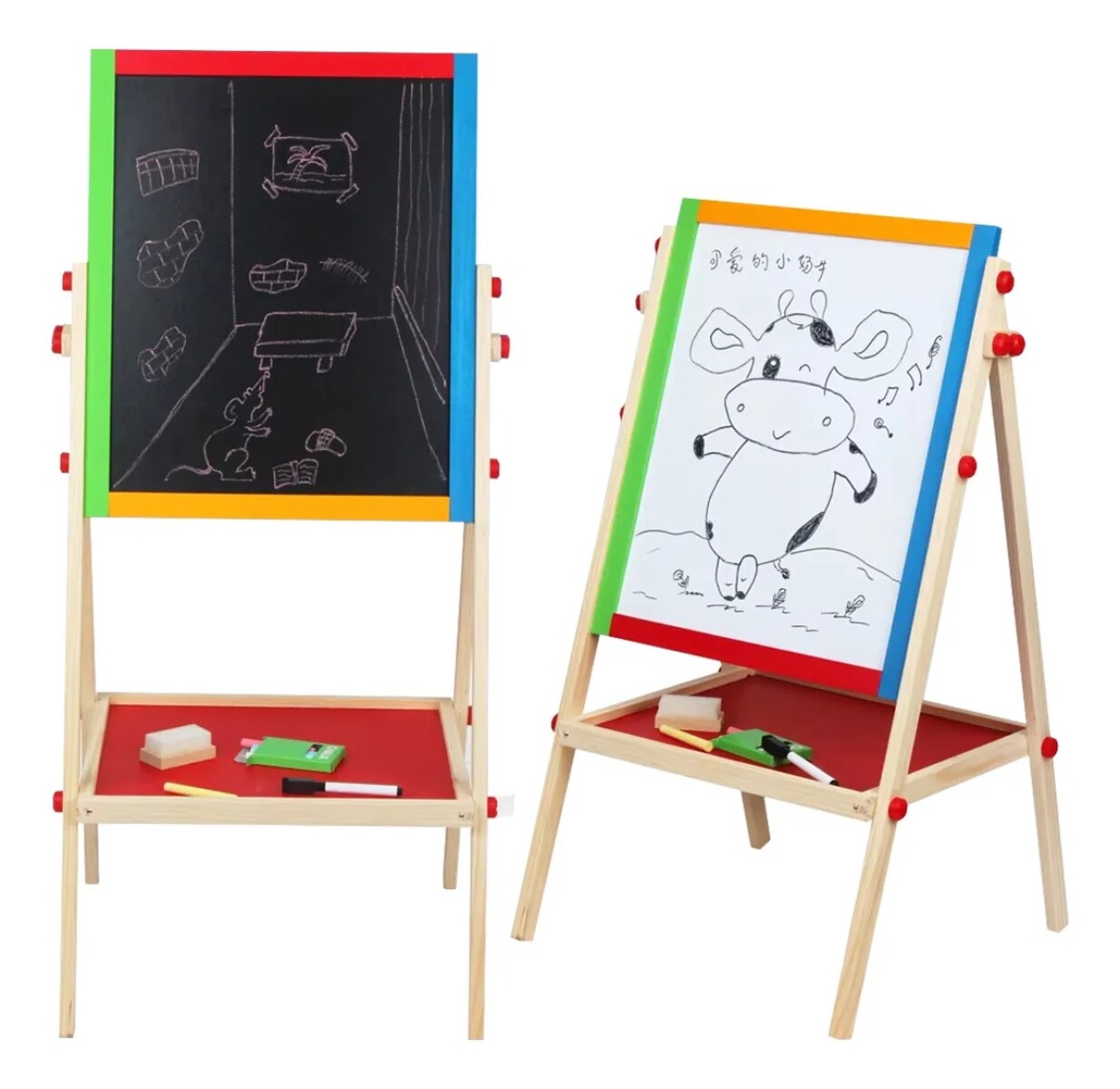 Pizarrón Doble De Madera Infantil 
