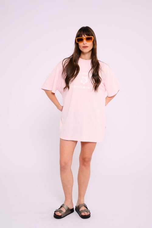 Remera oversize estampada Rosa