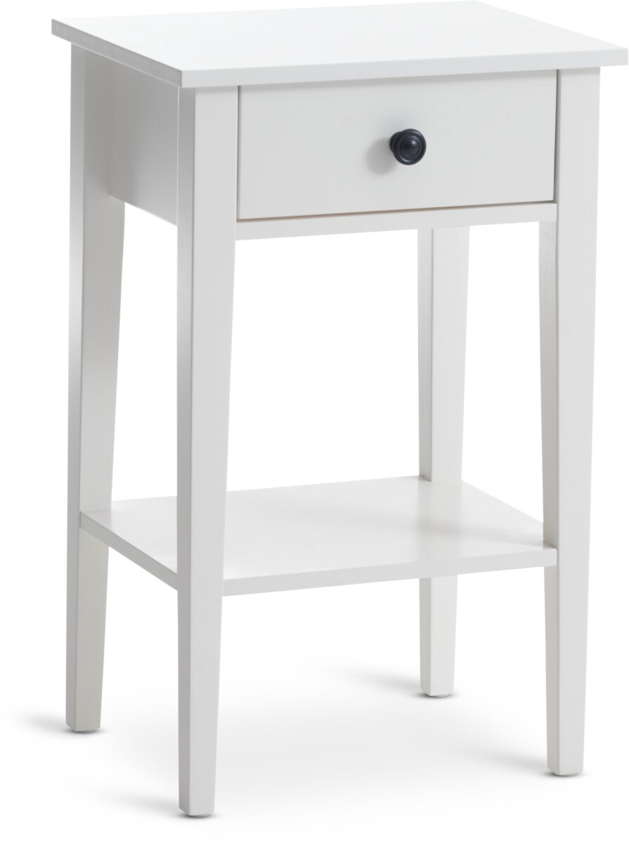 Mesita de noche NORDBY 1 cajón 1 estante blanco 