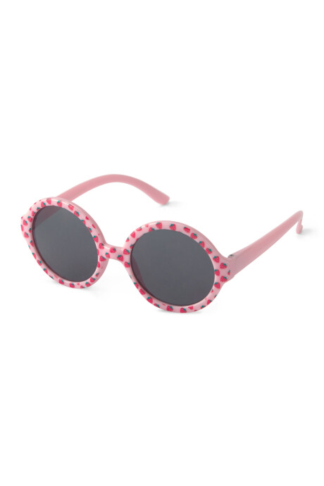 Lentes de sol, protección 100% UVA-UVB, rosados, diseño frutillas. Talle 4/7 Sin color