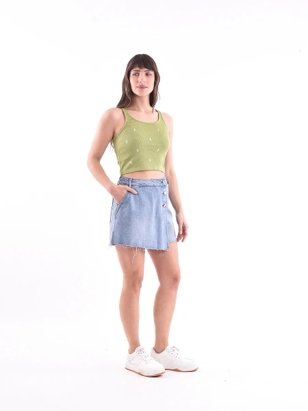 SHORT POLLERA BALMORAL AZUL CLARO