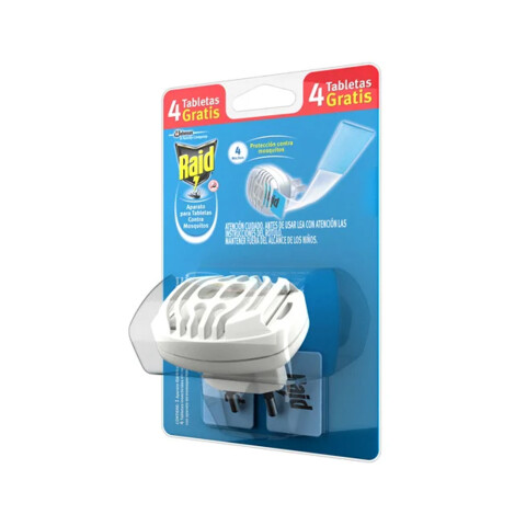 Aparato Insecticida Raid Contra Mosquitos + Tabletas 4 Unidades Aparato Insecticida Raid Contra Mosquitos + Tabletas 4 Unidades