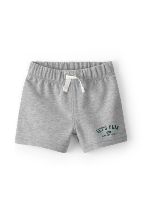 Set tres piezas de algodón, short, saco y body, gris y verde, estilo deportivo Sin color