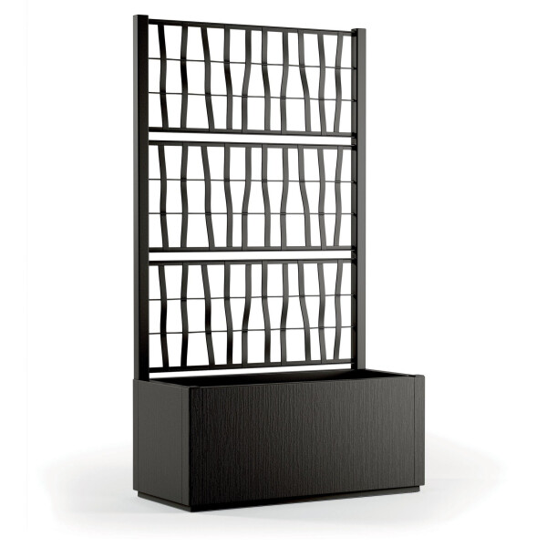 FIORIERA ETHICA RETTANGOLARE 80 CM C/SPALLIERA GRAFITE FIORIERA ETHICA RETTANGOLARE 80 CM C/SPALLIERA GRAFITE