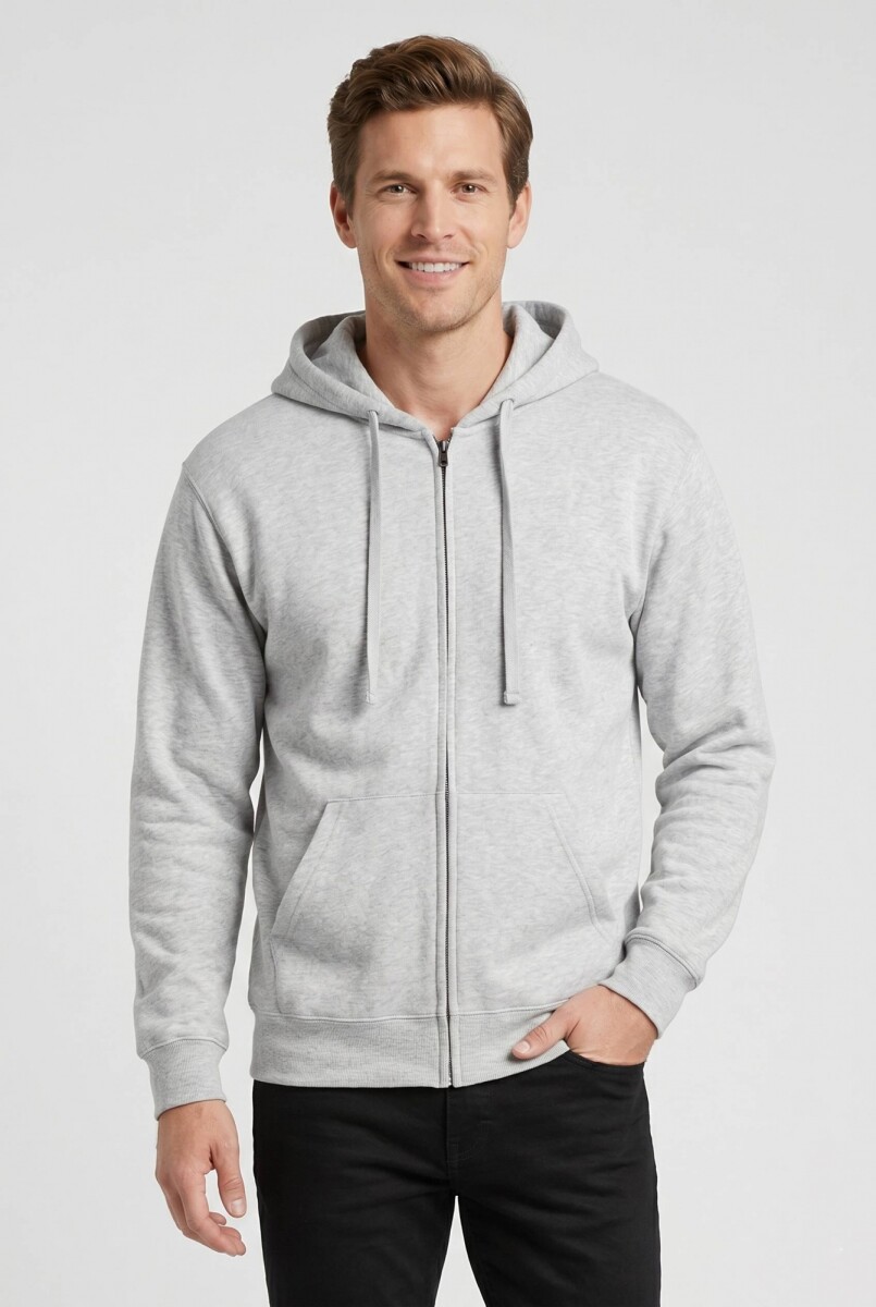 Campera deportiva clásica con capucha - UNISEX - Gris melange claro 